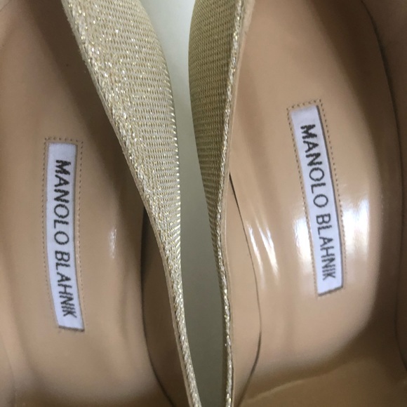 NIB $695 MANOLO BLAHNIK BB  Stiletto Pumps in Champagne - size 36.5! - Picture 11 of 14